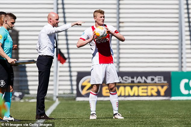 Erik ten Hag (left) previously worked with the player during his time at Ajax (pictured in 2018)