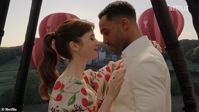 The Emily In Paris season four trailer reveals Lily Collins' (left) character Emily's love triangle with Alfie (Lucien Laviscount, right) and Gabriel (Lucas Bravo)