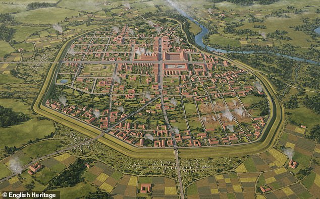 Wroxeter - or Viroconium Cornoviorum as it was known - was founded in the 90s AD and was a flourishing city in the Roman Empire in Britain, once as large as Pompeii (artist's impression)