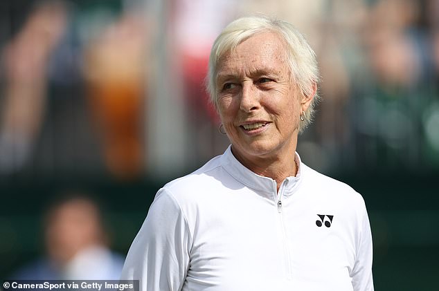 Navratilova, the winner of 59 Grand Slam singles and doubles titles, is pictured in July