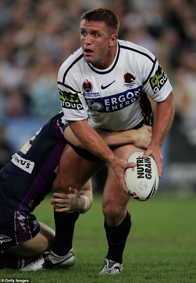 The former rugby league player spent his football career with the Brisbane Broncos, where he represented Queensland 21 times in the Stat of Origin. He retired in 2006 (pictured) and took up the role of sports presenter at Seven