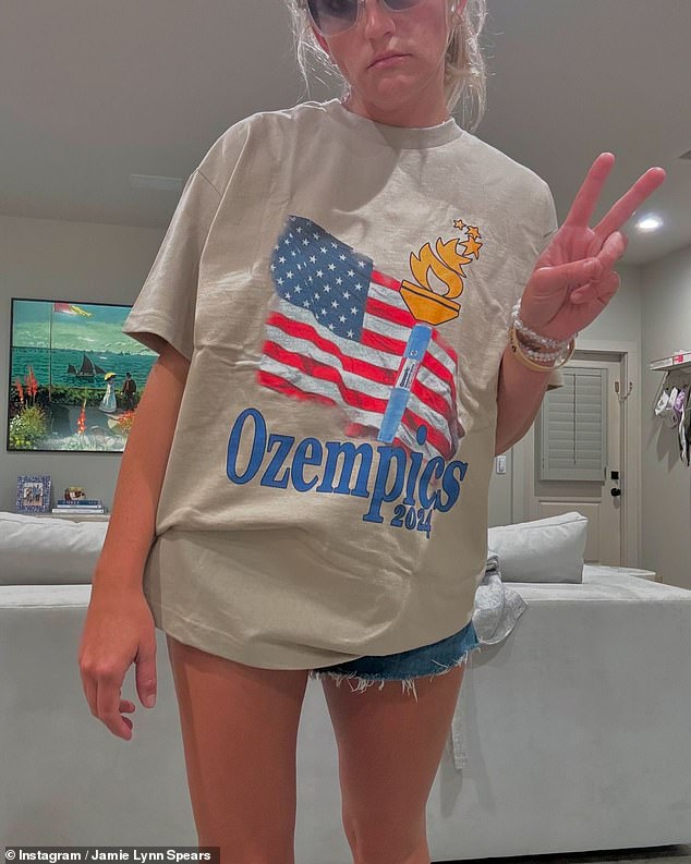 Jamie Lynn also gained attention for a photo of herself wearing a shirt that read Ozempics 2024, a reference to the drug in a parody of an Olympics-style design.