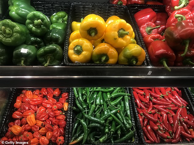 A selection of peppers and chillies in a supermarket. Dr Farrimond said that when eating chillies there is a 