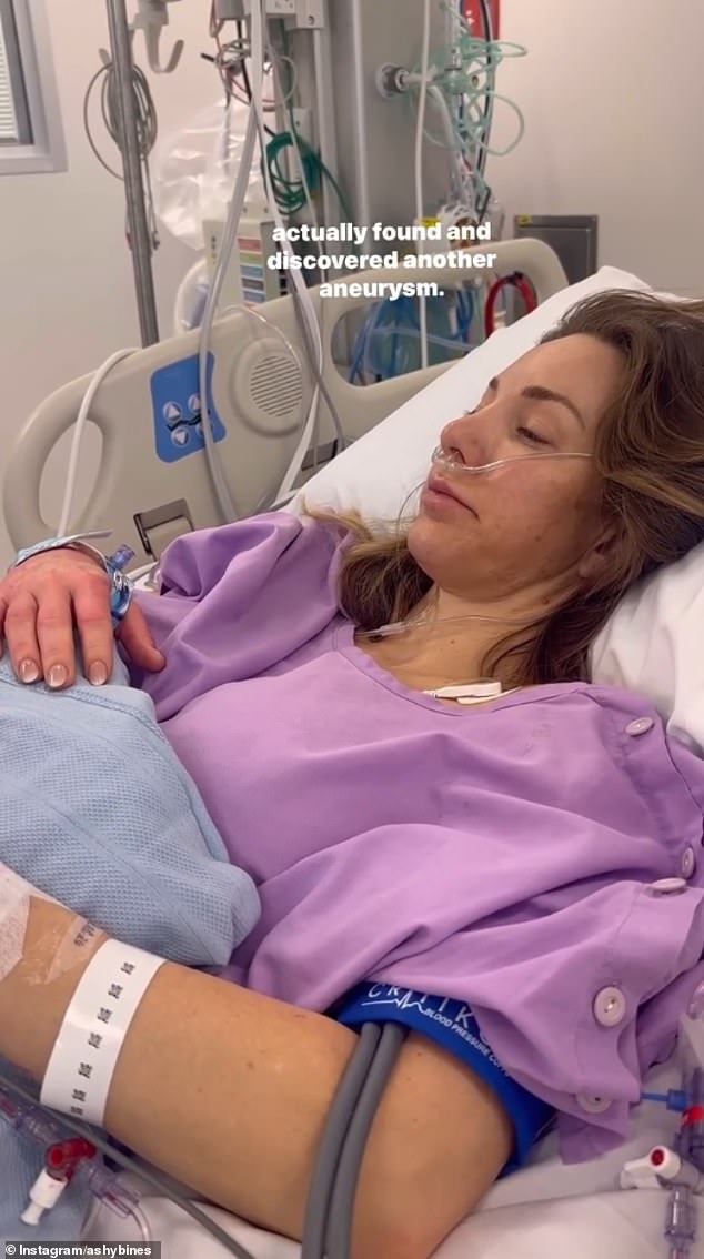 The mother of two was diagnosed with a brain aneurysm in March when she was rushed to hospital after suddenly losing her vision. The operation was due to take place in July but was postponed until August.