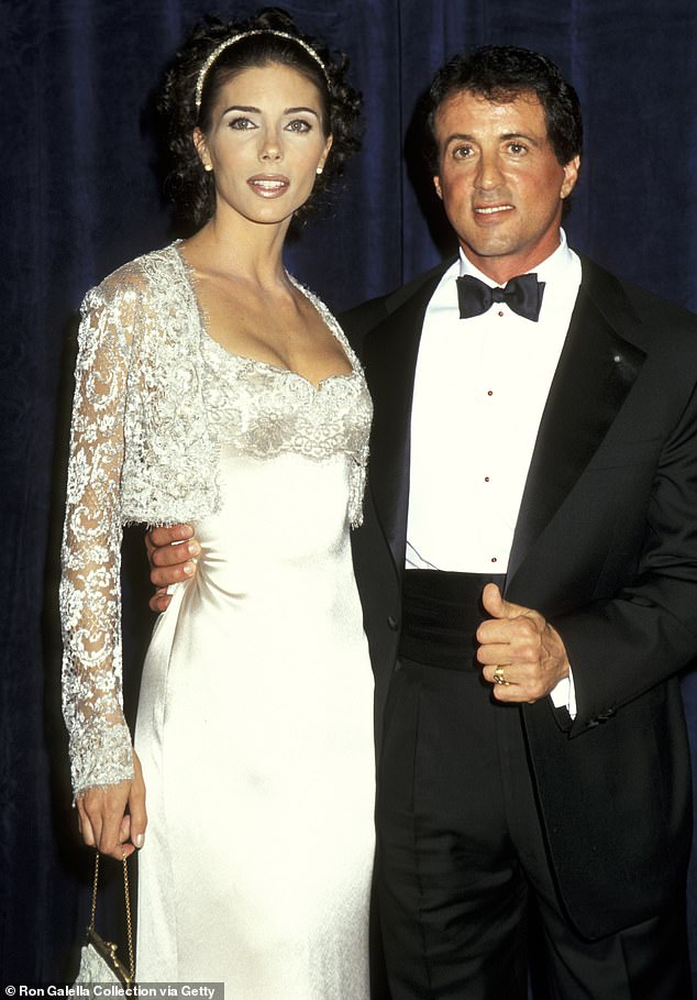 Sylvester and Jennifer are pictured the year they were married, attending a Friars Club tribute to John Travolta and Kelly Preston at the Waldorf Astoria in New York