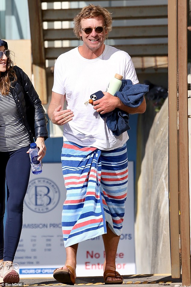 Simon Baker owns property in northern NSW. He is pictured at Bondi Beach in Sydney in early August