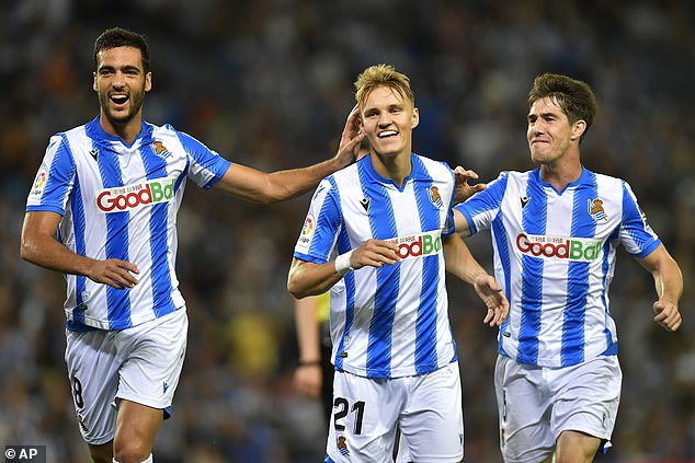 Mikel Merino and Arsenal captain Martin Odegaard played together at Real Sociedad from 2019 to 2020