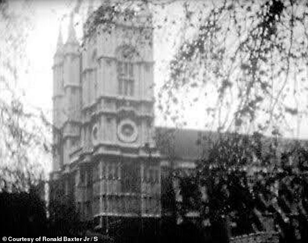 The fascinating footage also shows fragments of Westminster Abbey on the day of the christening