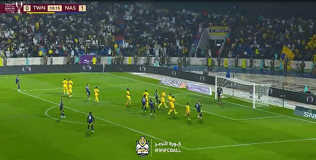 His free kick was nowhere near good enough to make the Al-Taawoun keeper jump