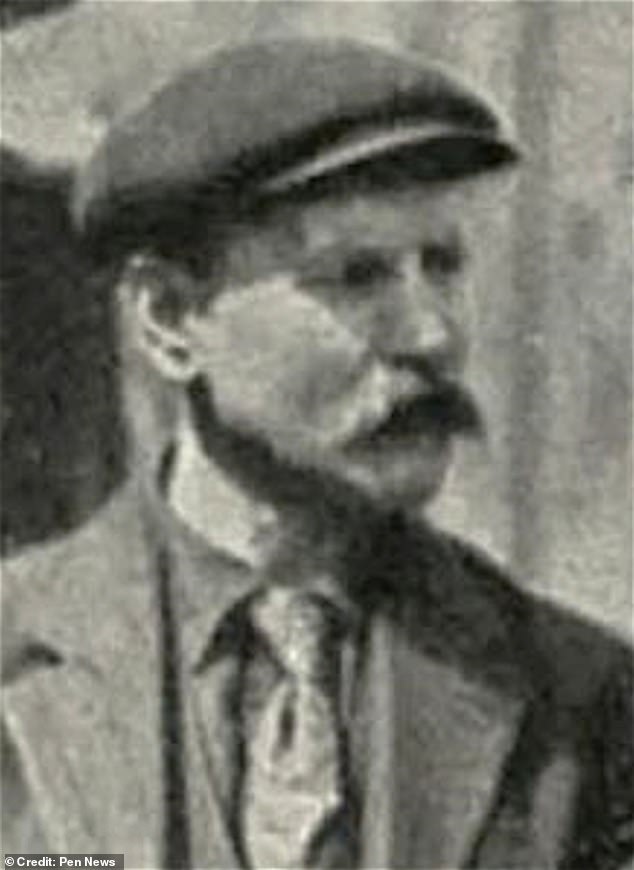 It was exactly five years after the Titanic sank, and one of the survivors, Thomas Threlfall (pictured), would also survive the sinking of the Arcadian