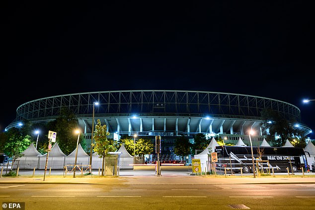 Taylor was scheduled to perform for an estimated 170,000 fans at Vienna's Ernst-Happel-Stadion (pictured) on August 8, 9 and 10 before the three shows were cancelled.