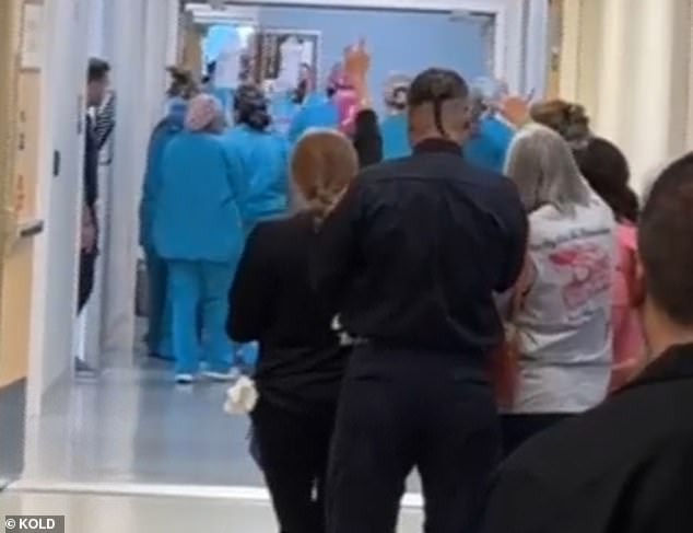 More than 100 people showed up to wave and clap Zahriya off at Banner University Healthcare in Tuscon. The practice of forming an honor guard for someone who has donated their organs is known as an honor walk