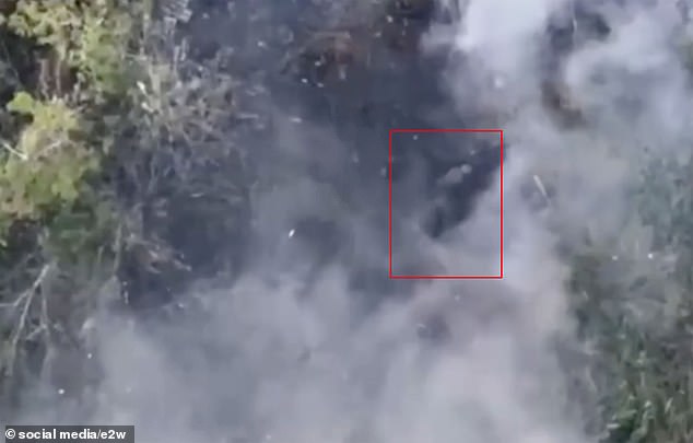 Separate newly released footage shows a Russian fighter nicknamed the Terminator headbutting or punching a kamikaze drone that was following him