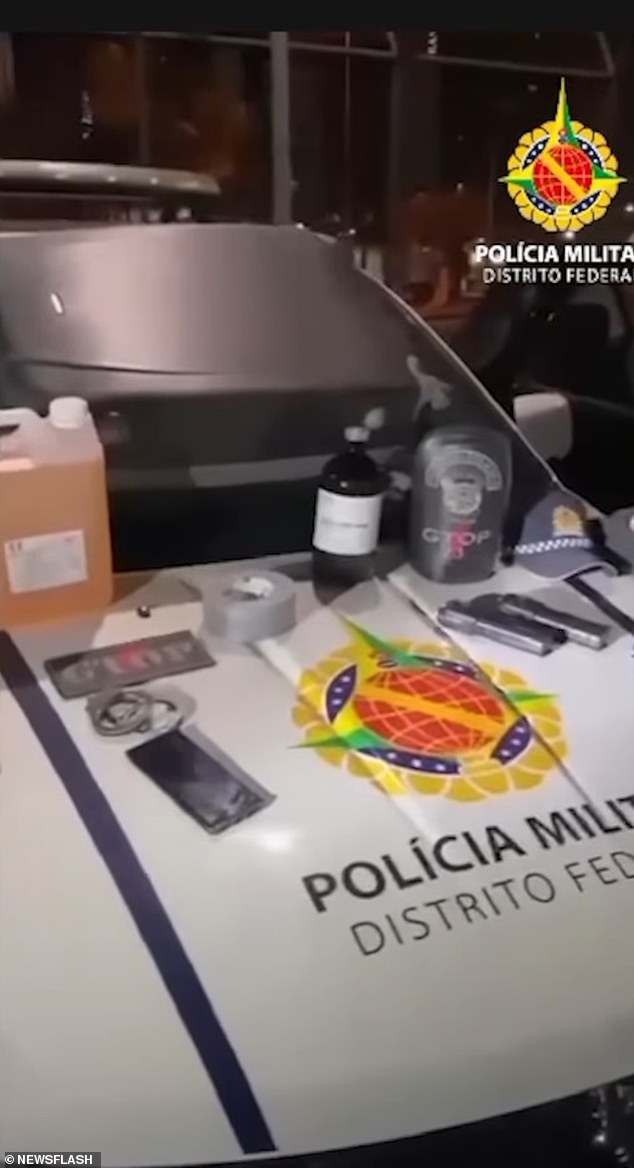 Photo shows items measured by police from Daniel Moraes Bittar's home