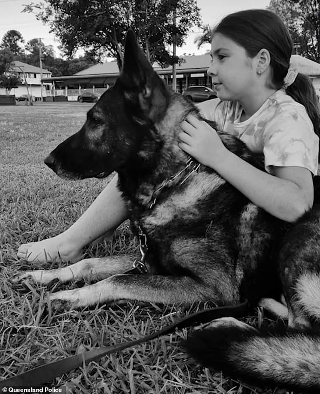 Kaos spent his final years with his handler Senior Constable Jim Griffiths and his family