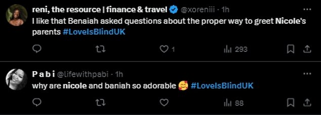 Fans have taken to X, formerly known as Twitter, to express their approval for Nicole and Benaiah's new romance, hoping it blossoms enough to make it to the altar