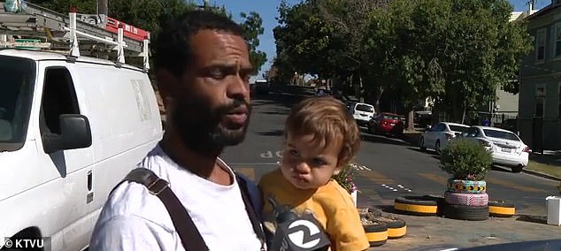 Odelson Souza (pictured) told KUTV that his two-year-old son nearly collided with a car that was speeding along the sidewalk