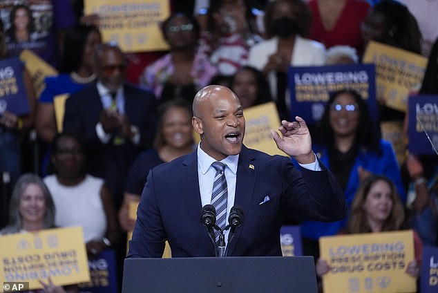 Popular Democratic Governor Wes Moore of Maryland introduced Biden and Harris