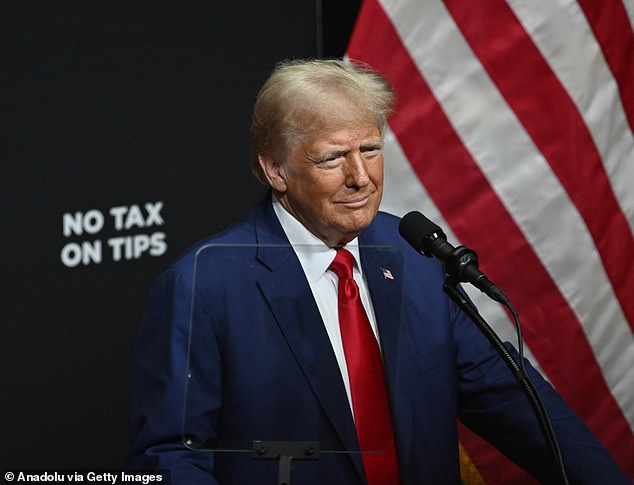 Former President Donald Trump at a campaign rally in Asheville, NC on August 14, 2024