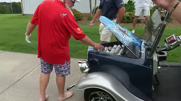 Daly also had a cooler in his golf cart that carried drinks for him while he played golf