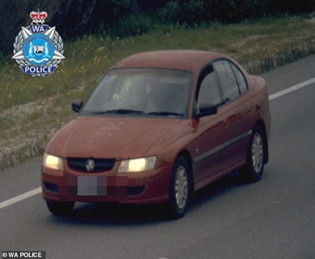 Police believe Mr Stephens and the children are travelling in a red 2004 Holden Commodore with registration number G16341 (pictured)