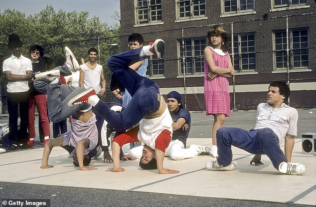 Crazy Legs (red sleeves, center) was part of the popular Rock Steady Crew in the 80s