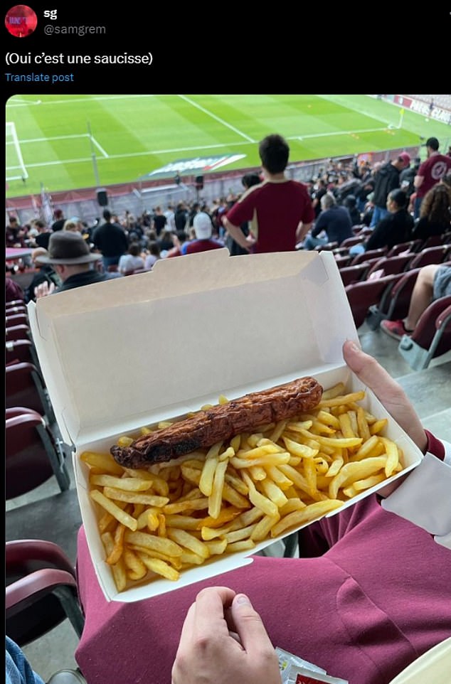 One fan had a generous portion of chips, but was unhappy with his crinkled hot dog