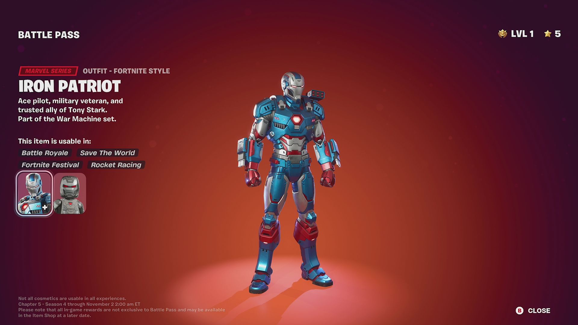 Iron Patriot Skin in Fortnite