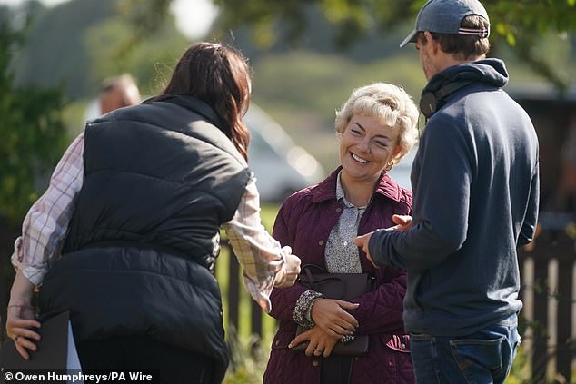 Filming began on Monday in Hartlepool, County Durham, and Sheridan was dressed as a nurse, Julia's former profession