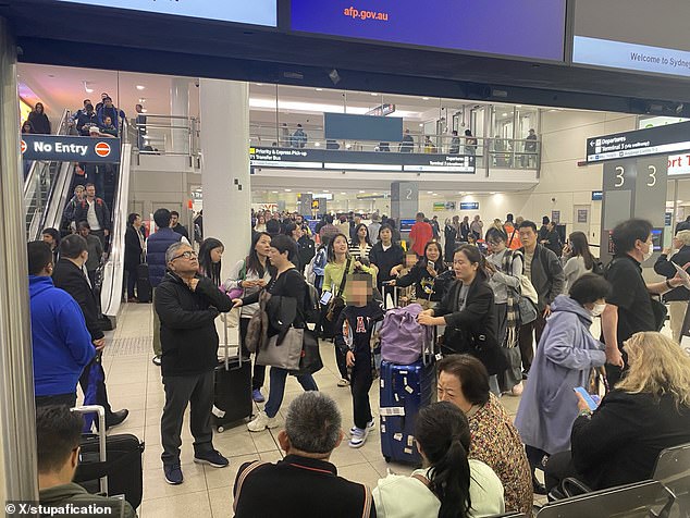 A passenger wrote on social media that many travelers were left standing at the airport