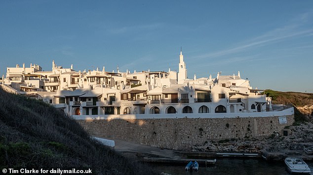 The photo shows the village of Binibeca Vell, also known as the 'Spanish Mykonos'