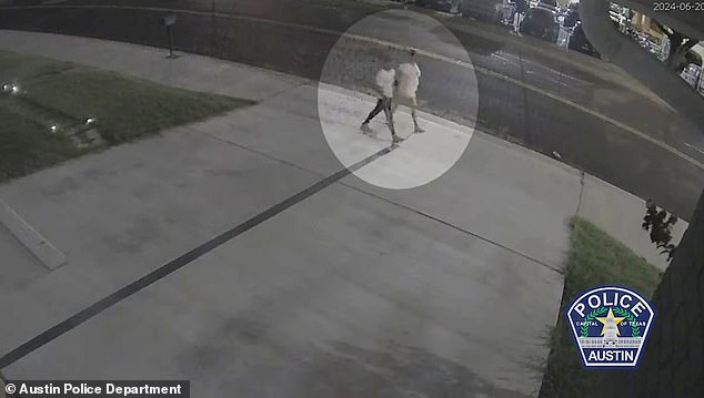 Police have also released a video showing Rivera walking with a male 