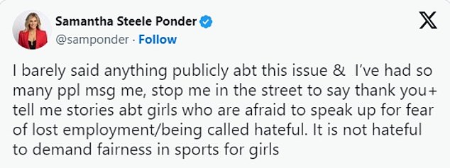 Ponder previously spoke out about the issue on social media in May 2023