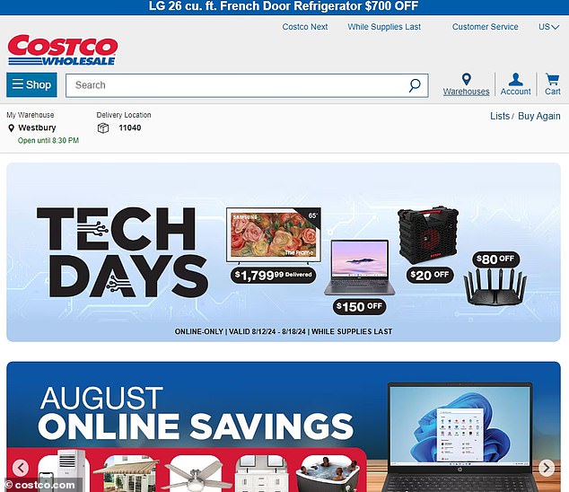 Costco.com offers many discount deals to non-members for a small fee