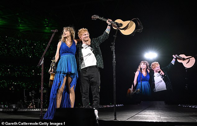 Taylor then brought in Ed Sheeran as a surprise guest and the two performed Everything Has Changed, End Game and Thinking Out Loud