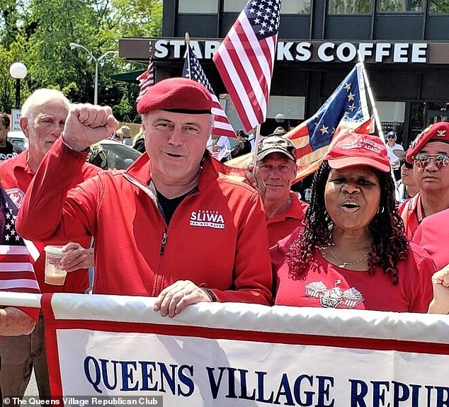 Moody, pictured with former Republican candidate for New York City mayor Curtis Sliwa, was reportedly barred from the stadium after 