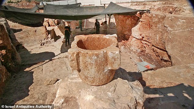 The team linked the quarry to the Jewish people after finding a stone tool commonly used by the population at the time, and two stone purification vessels — large jars used for ritual washing.