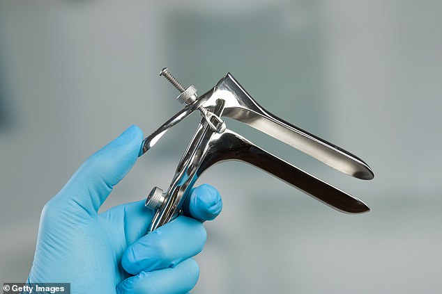 The speculum is a cold metal device shaped like a duck's beak that is inserted into the vagina and widens it so that the doctor can take a smear of cells from the cervix