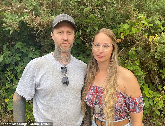 Martina Chapman-Clegg (right) and her partner Andy (left) were evicted from their home in East Malling, Kent amid fears of their 'nightmare' neighbour Michael Atkinson