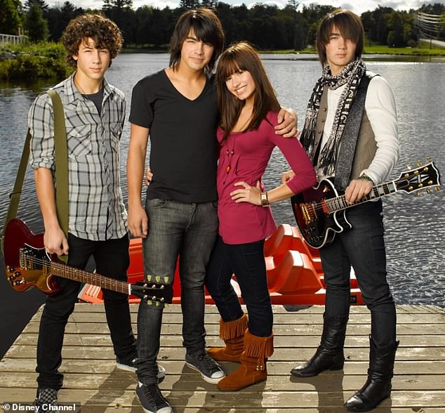 Demi was 15 and Alyson was 14 when Camp Rock first aired on Disney Channel in 2008, the two starring alongside the Jonas Brothers; Demi and the Jonas Brothers depicted in the film