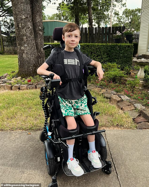 Before Andrew got his new chair, he only had a 450-pound electric wheelchair that he used outside of their duplex and at school