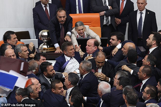 It is said that physical confrontations are not uncommon among Turkish lawmakers