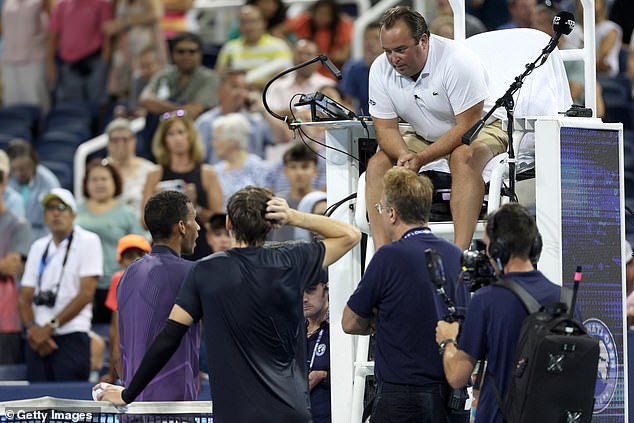 The Canadian insisted Draper's shot hit the ground before bouncing over the net