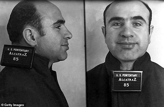 Al Capone's arrest photo when he arrived at Alcatraz Federal Penitentiary on August 22, 1934