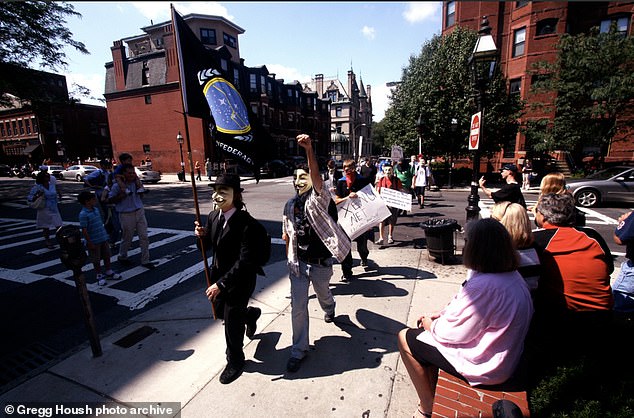 Protests erupted worldwide as thousands of Anons (members of Anonymous) planned to march outside Scientology buildings at 9 a.m. local time