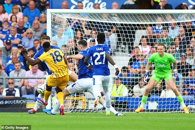 Danny Welbeck made it 2-0 for Brighton, netting in the 56th minute of the second half