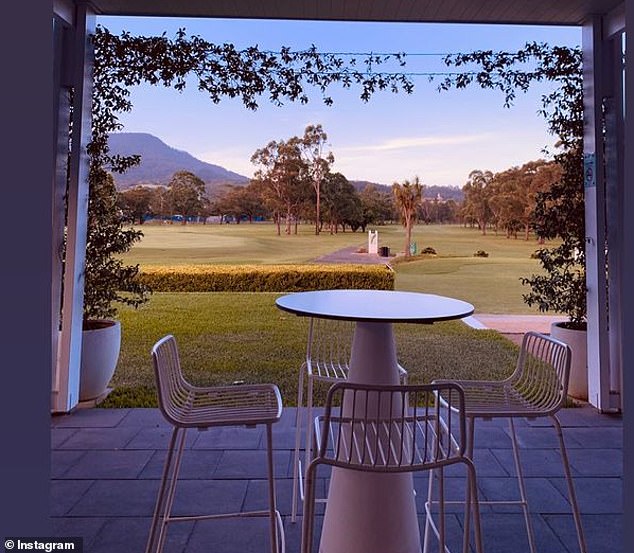 The photo shows The Grange Golf Club in Wollongong, where the couple married in September