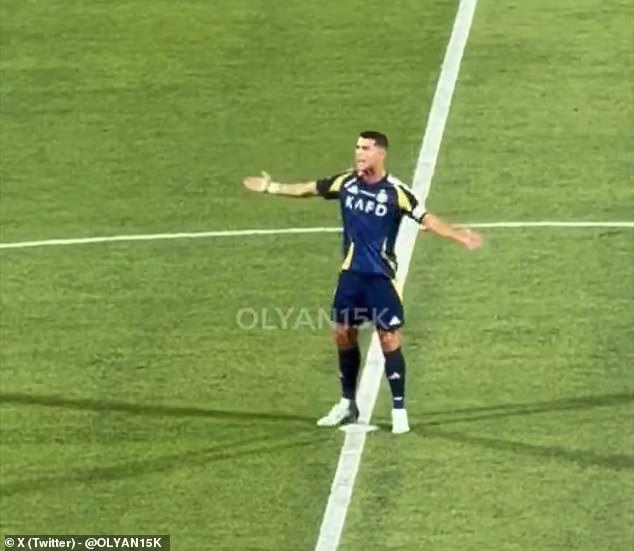 Ronaldo angrily gestured to his teammates after Al-Hilal scored four goals in the second half