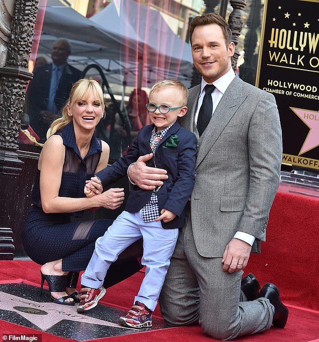 The Guardians of the Galaxy star shares Jack with his first wife, Anna Faris; pictured in April 2017