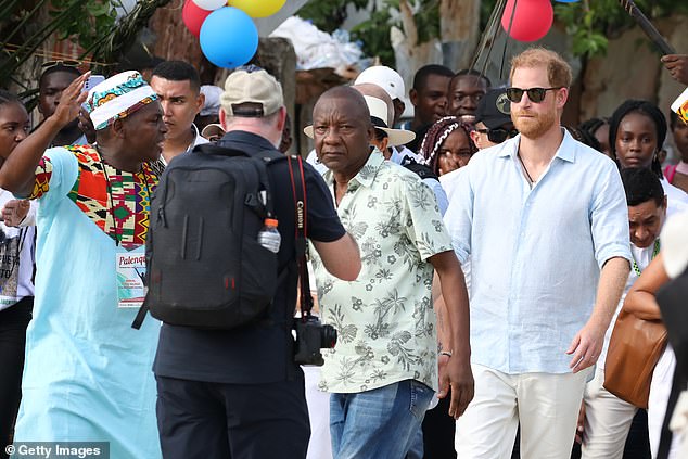 Crowds formed around the Duke and Duchess of Sussex as they arrived